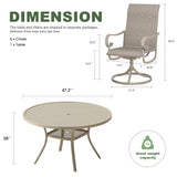 Vicllax 5/7 Pieces Patio Dining Set with Round Dining Table and Swivel Chairs