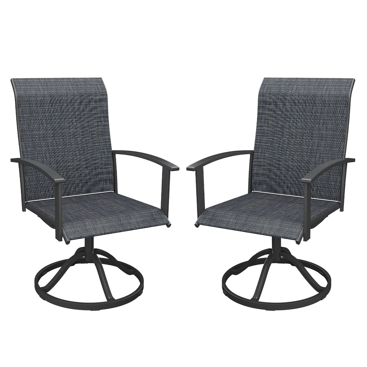 Vicllax 360° Outdoor Swivel Chairs with Ergonomic Armrests, Available in Sets of 2/4/6