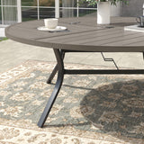 Vicllax 59.8" Patio Round Dining Table Set of 8, Metal Dining Table and Swivel Dining Chairs