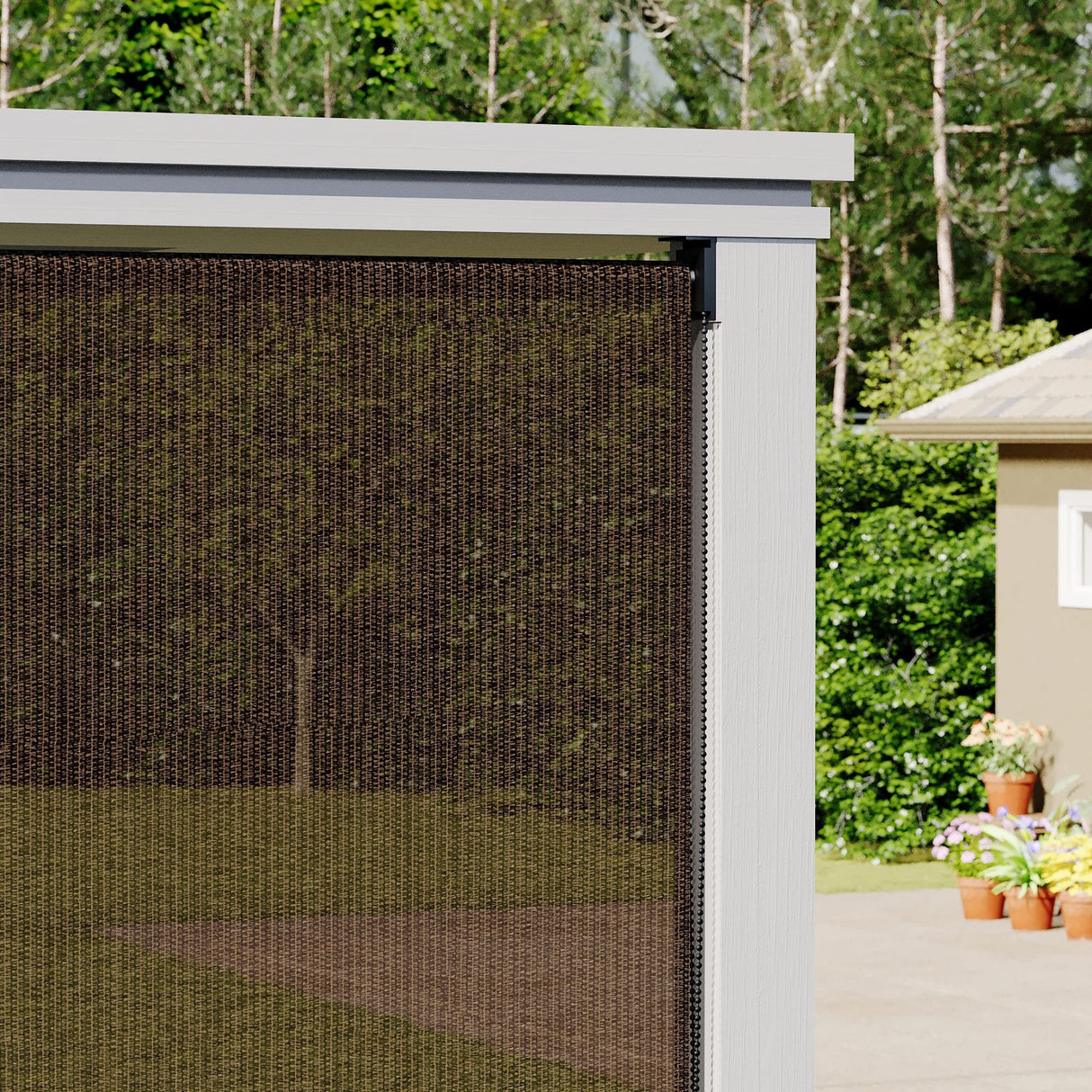 Vicllax Outdoor Sun Blocking Roller Shade, Patio Roll Up Shade Blinds