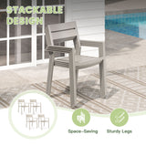 Vicllax 5 Pieces Outdoor Dining Set with 41" Round Metal Table and Armrest Chairs