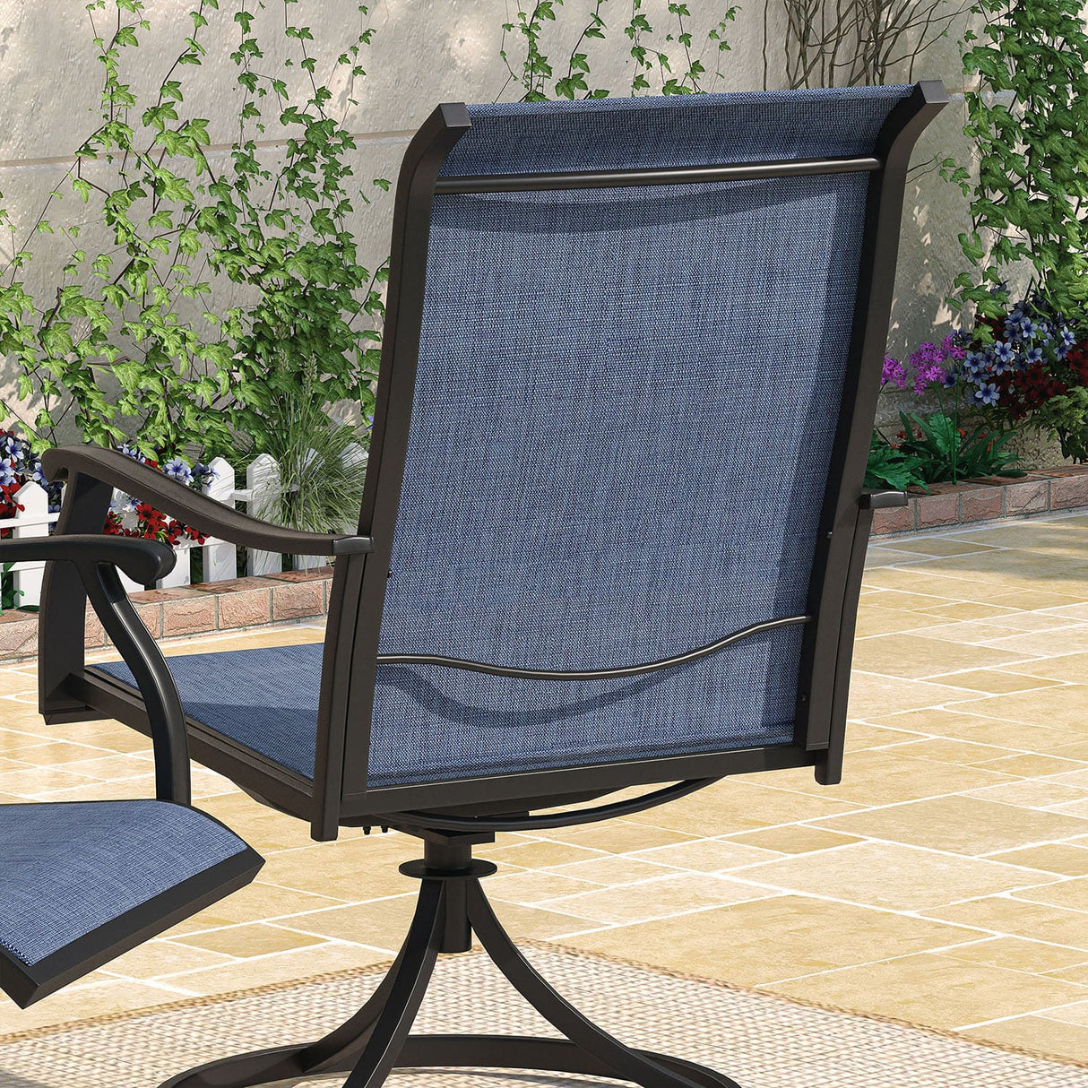 Vicllax 9 Pieces Outdoor Dining Set with 59" Square Dining Table and Swivel Chairs