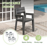 Vicllax 5 Pieces Outdoor Dining Set with 41" Round Metal Table and Armrest Chairs