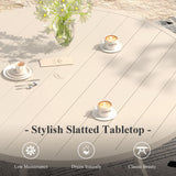 63" Round Metal Outdoor Dining Table for 10 People - Adjustable Umbrella Hole - 5 Colors