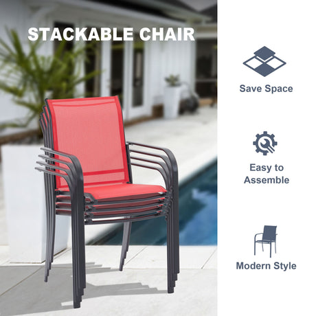 Vicllax Juego de comedor para exterior de 9 piezas con mesa redonda de metal de 54" y sillones de textileno 