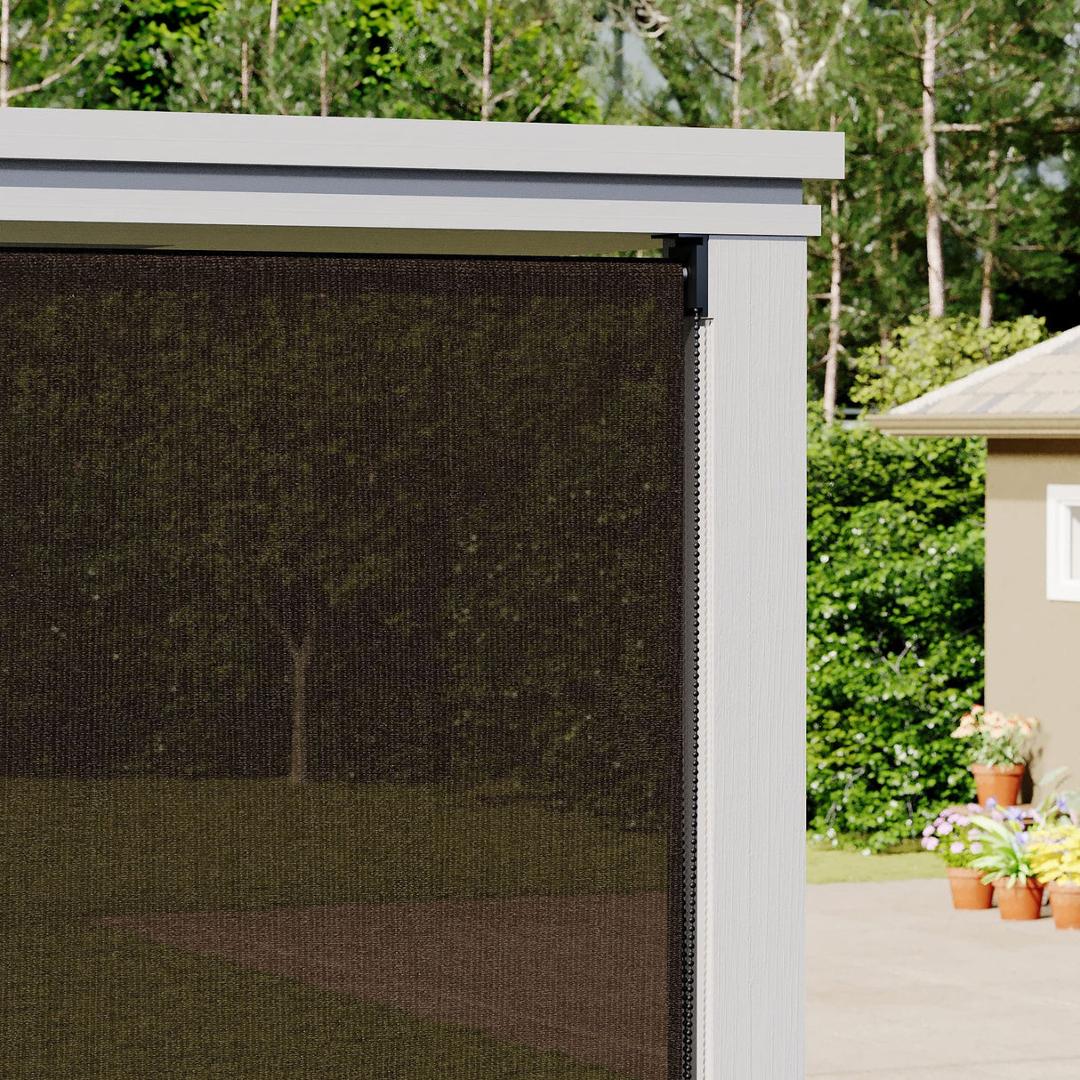 Vicllax Outdoor Sun Blocking Roller Shade, Patio Roll Up Shade Blinds