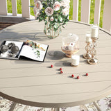 Vicllax 7 Pieces Outdoor Dining Set with 48" Round Dining Table and Swivel Chairs