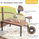 Vicllax 7 Pieces Outdoor Dining Set with Metal Rectangular Table and Stackable Sling Chair