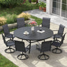 Vicllax Outdoor Dining Set for 8 People, Patio 60" Round Table with 8 Swivel Chairs