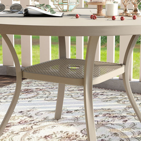 Vicllax 7 Pieces Outdoor Dining Set with 48" Round Dining Table and Swivel Chairs