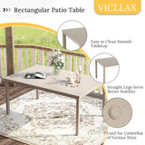 Vicllax 7 Pieces Outdoor Dining Set with Metal Rectangular Table and Stackable Sling Chair