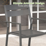 Vicllax 5 Pieces Outdoor Dining Set with 41" Round Metal Table and Armrest Chairs