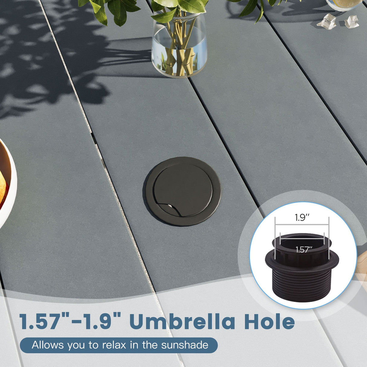 Vicllax 5pcs Outdoor Dining Set,  Square Metal Table and 4 Textilene Swivel  Chairs