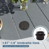 Vicllax 5pcs Outdoor Dining Set,  Square Metal Table and 4 Textilene Swivel  Chairs