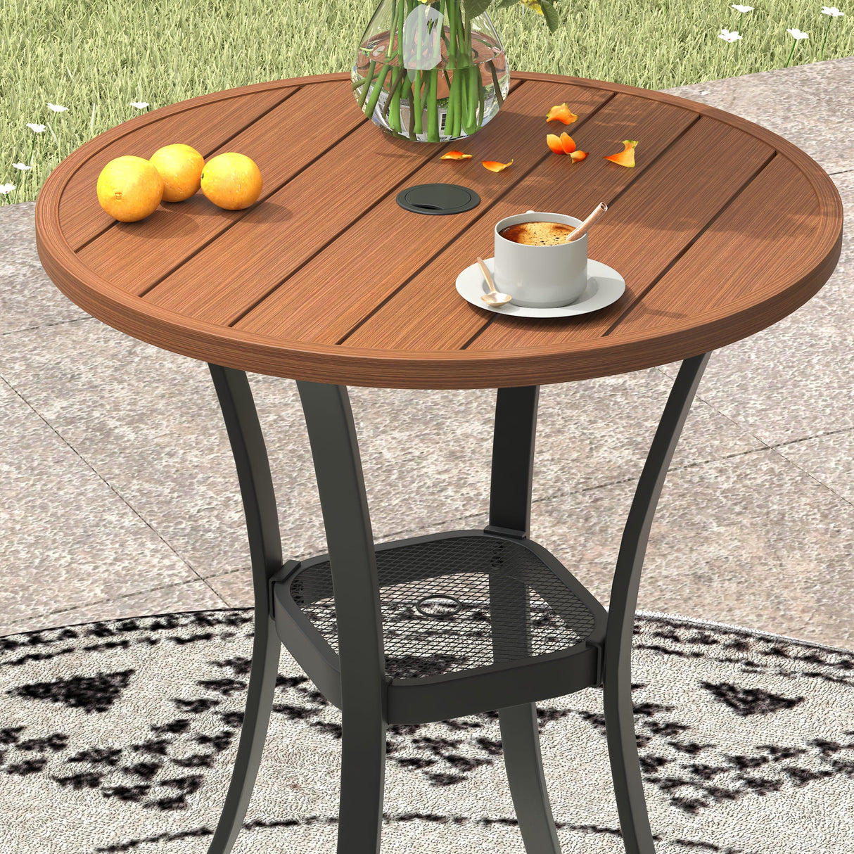 Vicllax 3/5 PCS Outdoor Bar Set, Patio High Bar Chairs and Round Bar Table