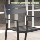 Vicllax 5 Pieces Outdoor Dining Set with 41" Round Metal Table and Armrest Chairs