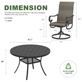 Vicllax 5/7 Pieces Patio Dining Set with Round Dining Table and Swivel Chairs