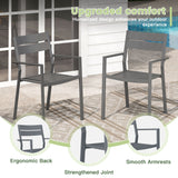 Vicllax 5 Pieces Outdoor Dining Set with 41" Round Metal Table and Armrest Chairs