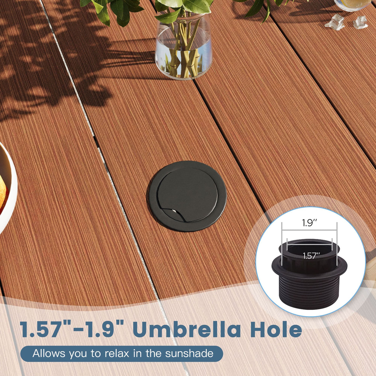 Vicllax 5pcs Outdoor Dining Set,  Square Metal Table and 4 Textilene Swivel  Chairs