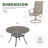 Vicllax 5/7 Pieces Patio Dining Set with Round Dining Table and Swivel Chairs