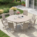 Vicllax Outdoor Dining Set for 8 People, Patio 60" Round Table with 8 Swivel Chairs