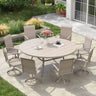 Vicllax Outdoor Dining Set for 8 People, Patio 60" Round Table with 8 Swivel Chairs