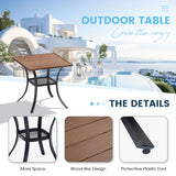 Vicllax 3-Piece Patio Bistro Set, Outdoor Swivel Chairs and Metal Square Table