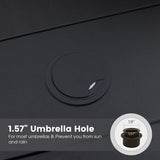 Vicllax Juego de comedor para exterior de 7 piezas con mesa redonda de metal de 48" y sillas con apoyabrazos