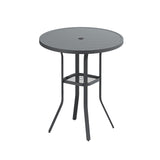 Vicllax Mesa de bar redonda para patio al aire libre de 37" con orificio para sombrilla