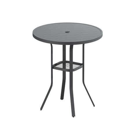 Vicllax Mesa de bar redonda para patio al aire libre de 37" con orificio para sombrilla