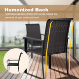 Vicllax Patio Wicker Dining Chairs Set of 2/4/6, Outdoor Rattan Dining Chairs