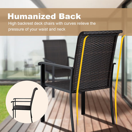 Vicllax Patio Wicker Dining Chairs Set of 2/4/6, Outdoor Rattan Dining Chairs