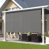 Vicllax Premium Patio Sun Blocking Roller Shade, Solar Shade with Aluminum Valance