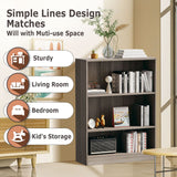 Vicllax Wooden Bookcase, 3/4/5 Shelf Display Open Bookshelves for Home Office