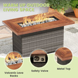 VICLLAX Versatile Wicker Patio Set: 5 Seater with Fire Table/Ottoman