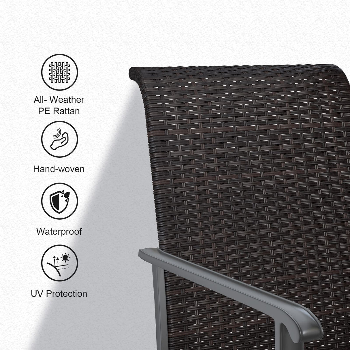 Vicllax Patio Wicker Dining Chairs Set of 2/4/6, Outdoor Rattan Dining Chairs