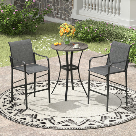 Vicllax 3/5 PCS Outdoor Bar Set, Patio High Bar Chairs and Round Bar Table