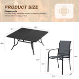 Vicllax 9 Pieces Outdoor Dining Set with 59" Square Dining Table and Stackable Chair