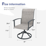 Vicllax 360° Outdoor Swivel Chairs with Ergonomic Armrests, Available in Sets of 2/4/6
