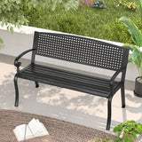 Vicllax Outdoor Garden Bench, Waterproof Patio Metal Bench