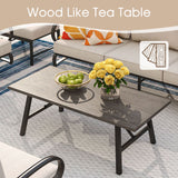 Vicllax 5-Piece Outdoor Patio Conversation Set with Cushioned Sofa Chairs and Ottomans