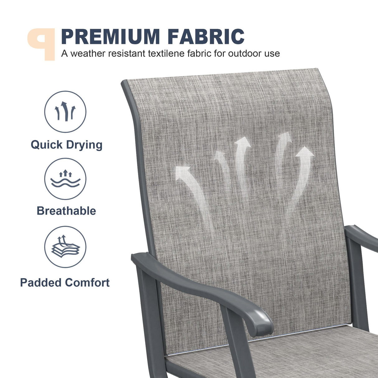 VICLLAX 5/7 Pieces Outdoor Dining Set, Swivel Dining Chairs Set of 4/6 and Round Patio Table