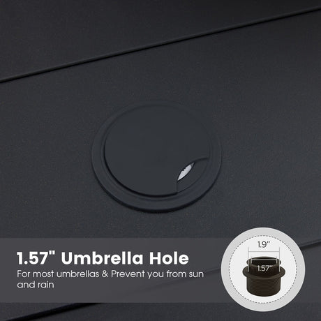 VICLLAX Patio Dining Set 5 Pieces Outdoor Furniture Table and 4 Textilene Chairs