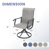 Vicllax Patio Swivel Chairs Set of 2/4/6, Outdoor 360 Degree Metal Swivel Sling Chairs