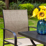 Vicllax 11 Pcs Outdoor Dining Set with 60“ Round Metal Table and Stackable Sling Chair