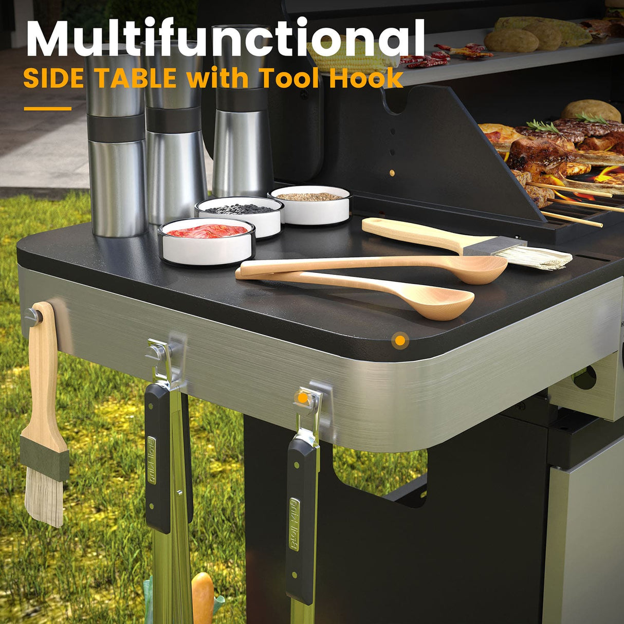 Vicllax BBQ Propane Gas Grill, Freestanding Grill Cart with Wheels