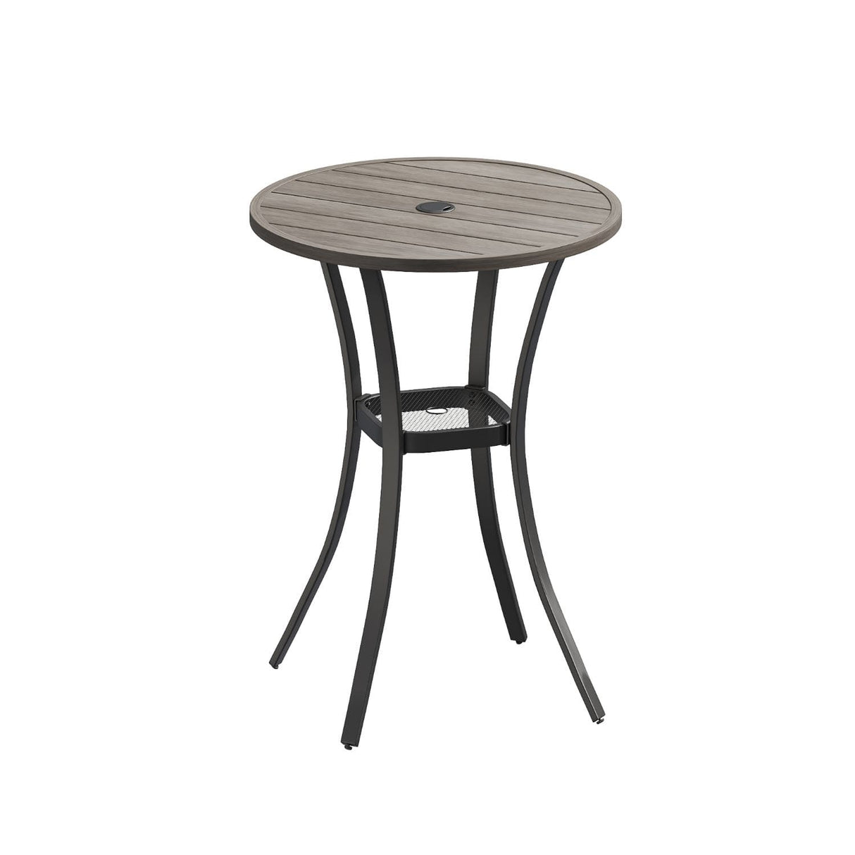 Vicllax Mesa de bar redonda para patio al aire libre de 28" con orificio para sombrilla