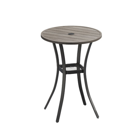 Vicllax Mesa de bar redonda para patio al aire libre de 28" con orificio para sombrilla