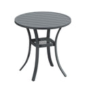 Vicllax Mesa auxiliar redonda de metal para exterior con estante de almacenamiento