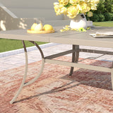 Vicllax 9 Pieces Outdoor Sandshell Dining Set with 59" Square Dining Table and Stackable Chair